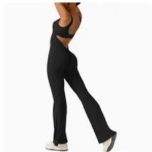 Black Women's Cutout Jumpsuit